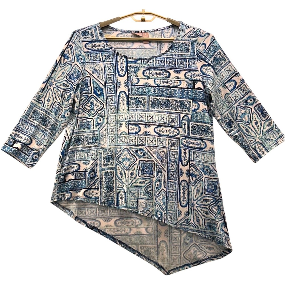Chicos‎ Tunic Asymmetrical Top Blue XL Or 3